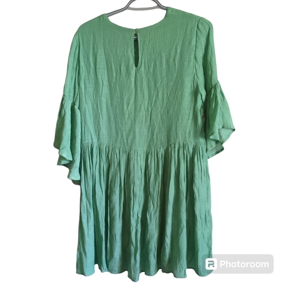 Umgee Boho Bliss Embroidered Whimsical Dress Sage Green Size Small - Picture 2 of 6